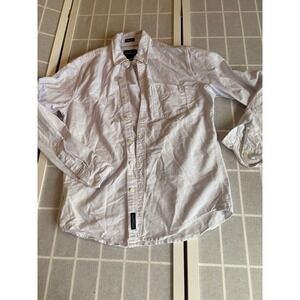 American Eagle Women Sz S Oversized Fit Pale Pink Button-up Shirt 100% Cotton‎